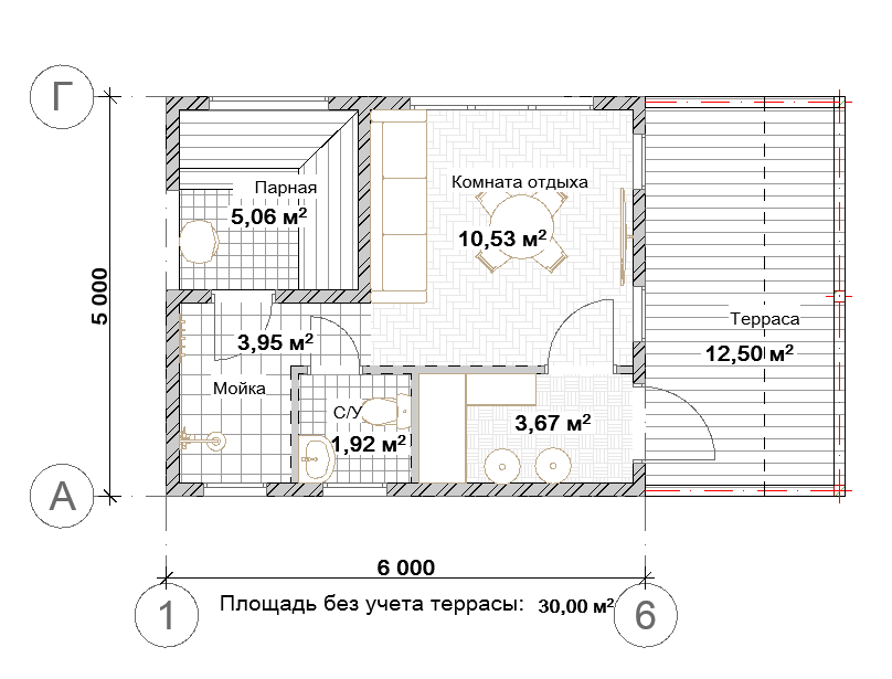 Баня 30м2+12,5м2 — миниатюра 5